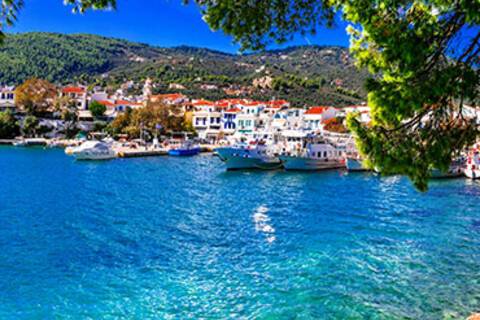 A panoramic view of Skiathos