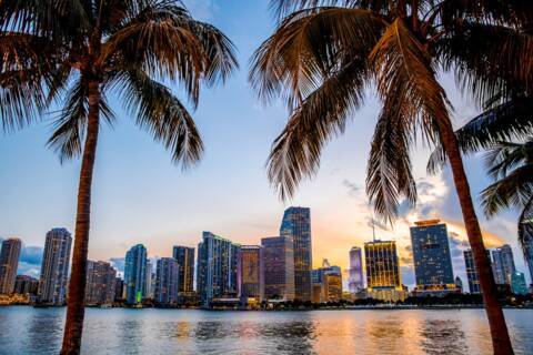 Overnight hotel stay in Miami, Florida, USA