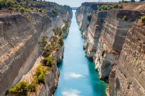 The view of the Corinth Canal