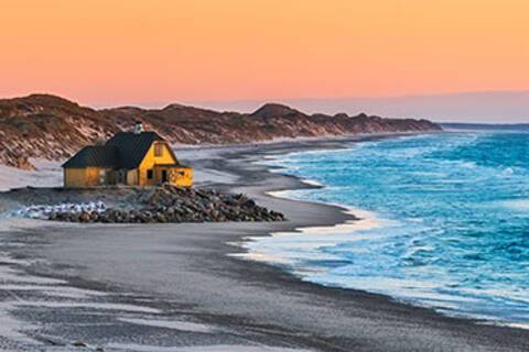 A lone house on Skagen beach