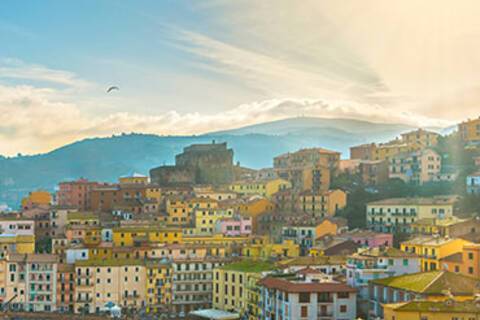 A panoramic view of Porto Santo Stefano