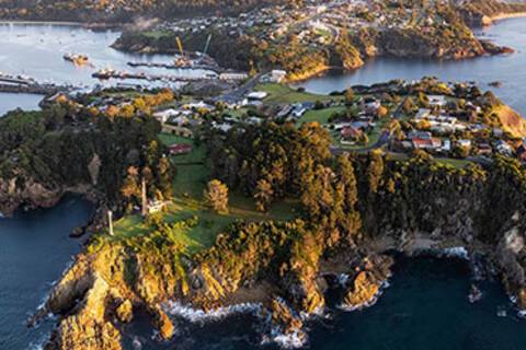 An aerial view over the island of Eden