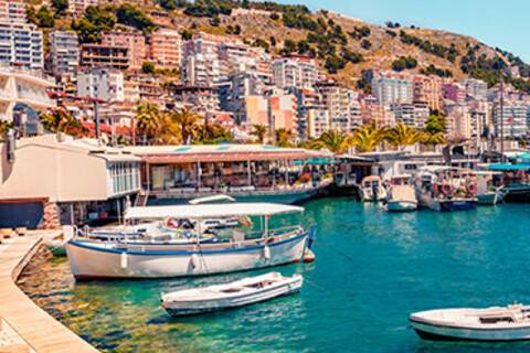 Sarande's cityscape in Spring