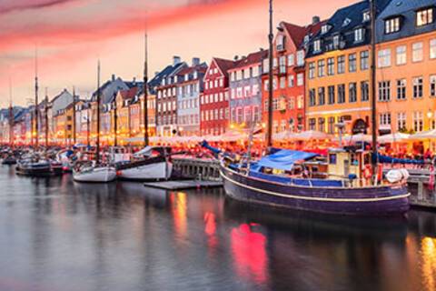 The view of Nyhavn in Copenhagen