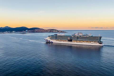 Sun Princess sailing into Kotor, Montenegro