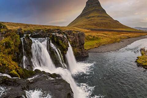 Picturesque Kirkjufell near to Grundarfjordur