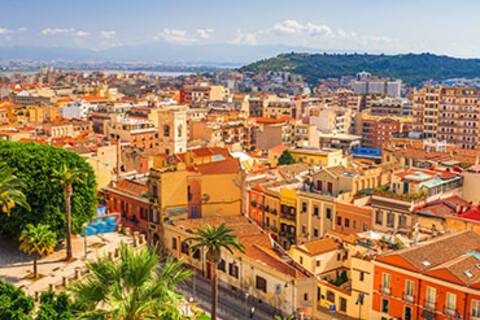 An aerial view of Cagliari