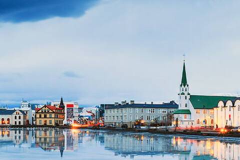 Panoramic cityscape of Reykjavik