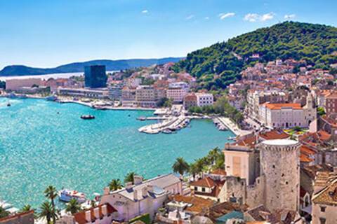 A panoramic aerial view of Split