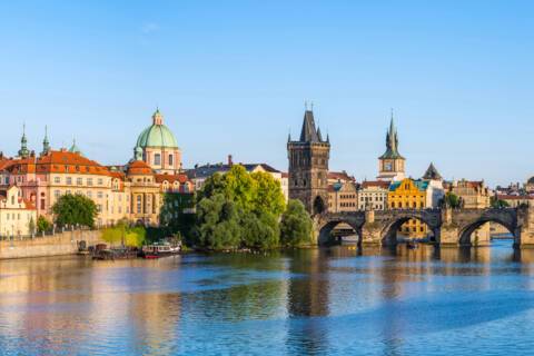 A panoramic view of Prague