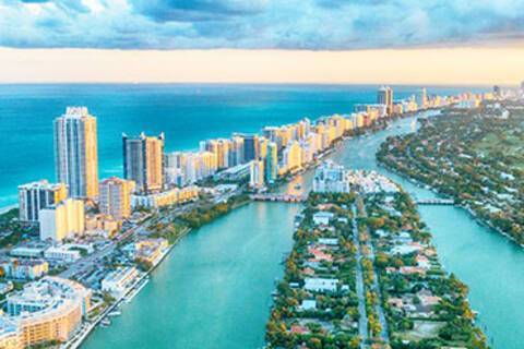 An aerial view of Miami