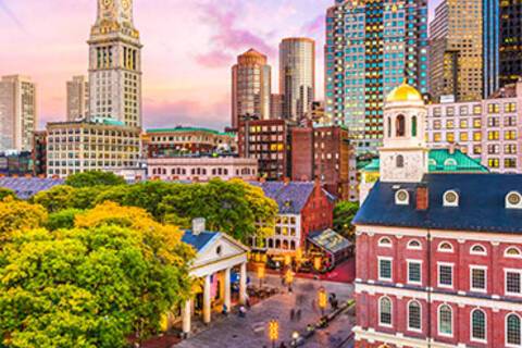 A panoramic view of Boston