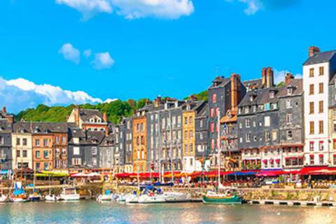 A panoramic view of Honfleur's harbour