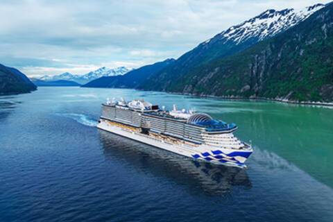 A rendered image of Star Princess in Skagway, Alaska