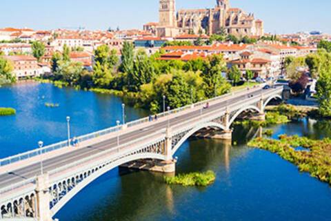 An aerial view of Salamanca